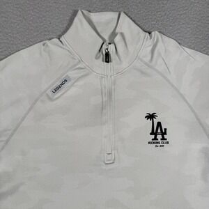 Legends‎ Shirt Mens Medium Gray 1/4 Zip Pullover Performance Stretch LA Preppy